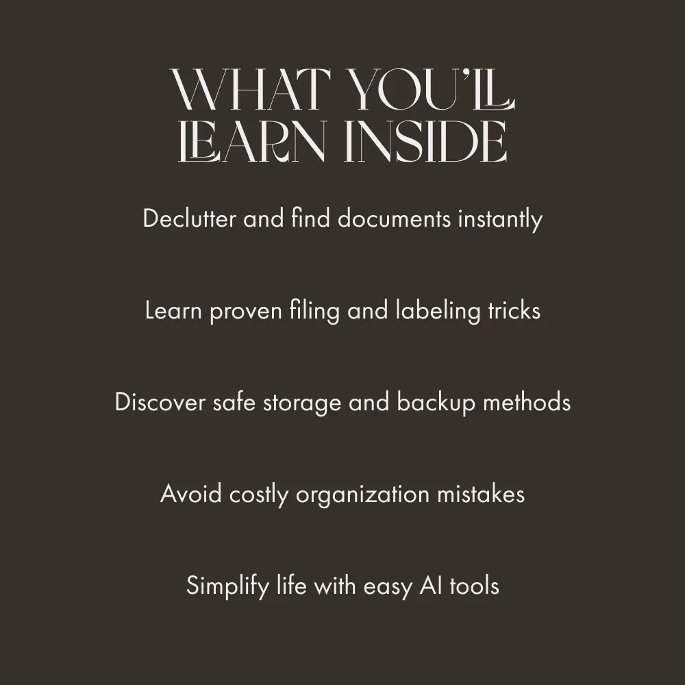 Smart Ways to Store Your Important Documents | Printable Digital Guide for Organizing and Protecting Important Papers | Best Way to Store Important Papers eBook