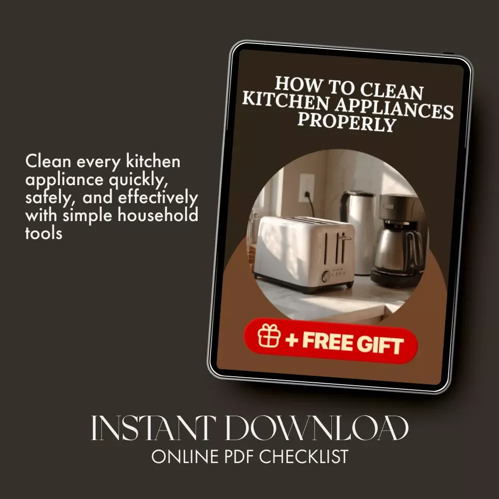 How to Clean Kitchen Appliances Properly – Printable Home Cleaning Checklist | Digital Download | Step-by-Step Kitchen Appliance Care Guide