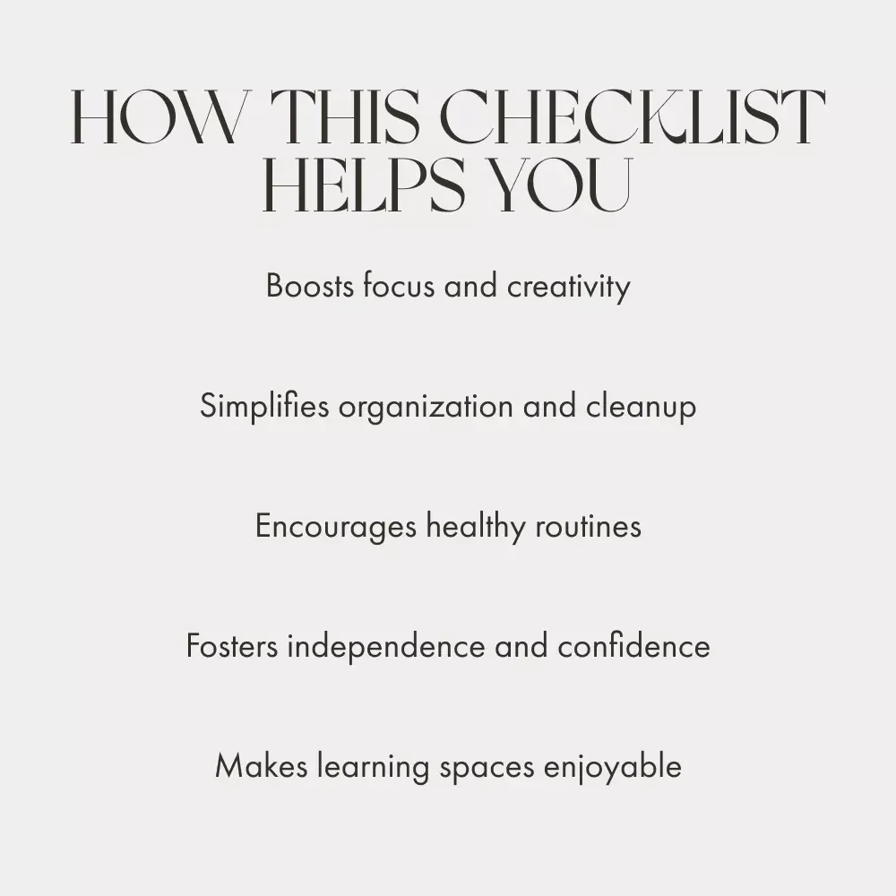 Creating the Perfect Study & Play Space for Kids | Printable Checklist | Digital Download for Parents | what to do when kids need study and play space