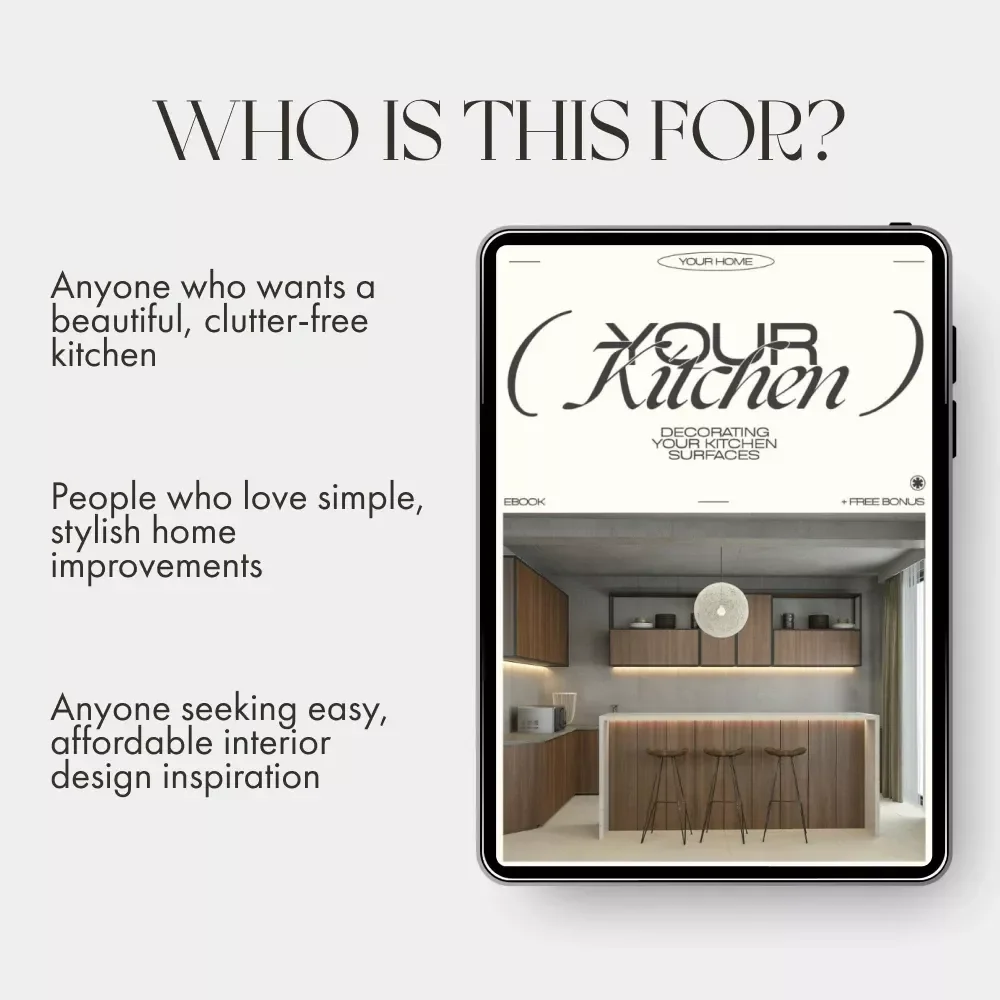 Decorating Your Kitchen Surfaces | Digital Download Guide for Stylish, Organized Countertops | Decluttering, Styling, and AI Design Tips for a Beautiful Kitchen