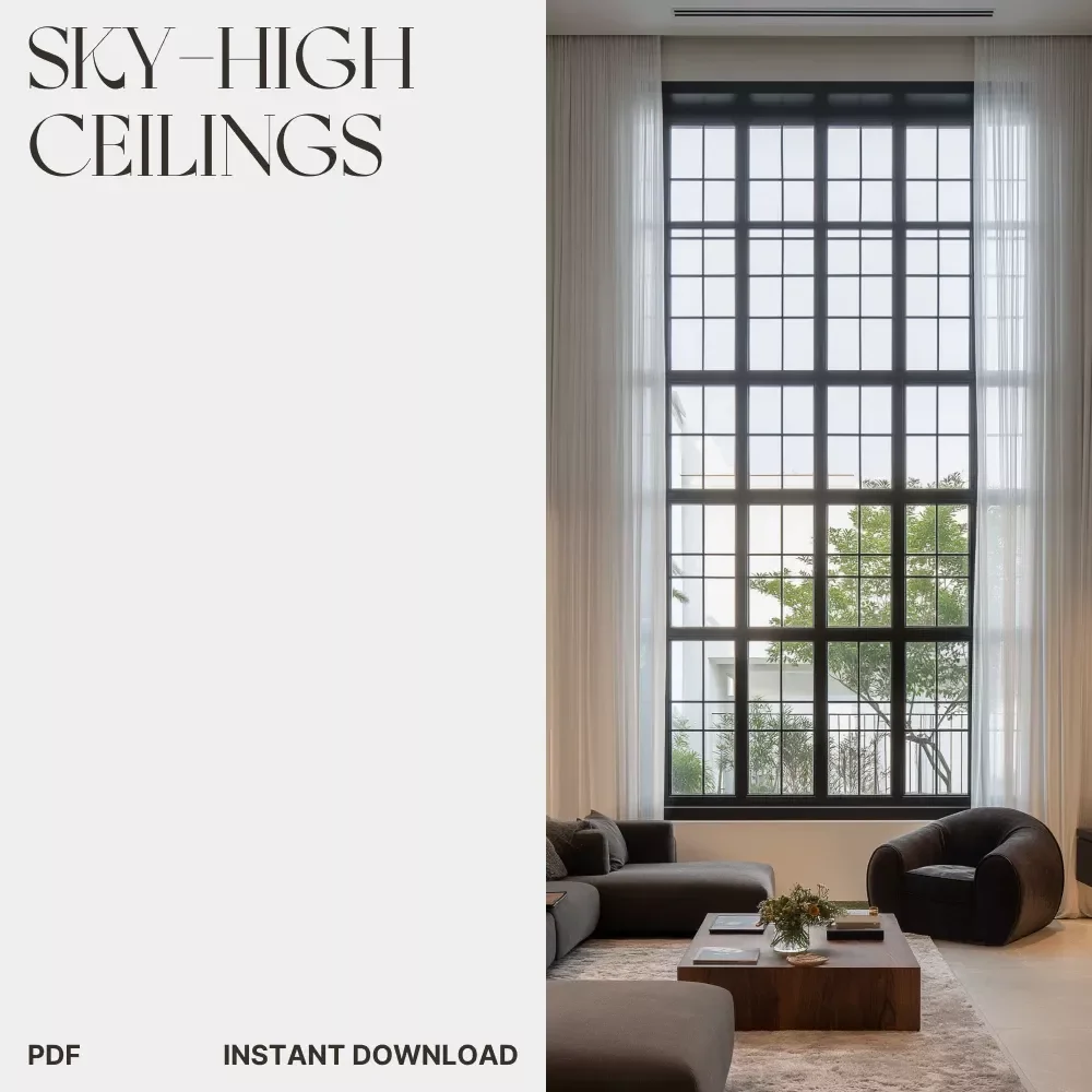 Sky-High Ceilings | Home Design Checklist for How to Make Your Ceiling Look Higher | Interior Styling Digital Download Guide