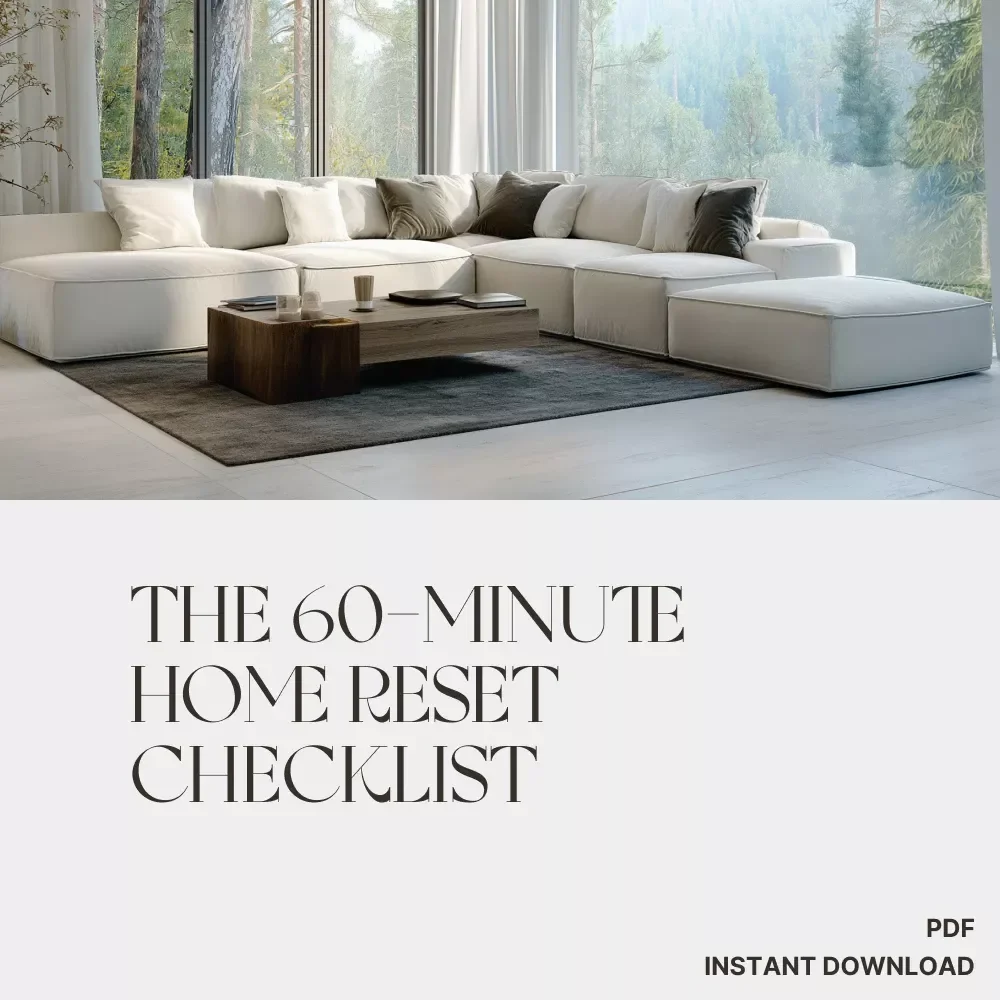 The 60-Minute Home Reset Checklist | How to Clean Your House in Under an Hour | Printable Digital Cleaning Guide