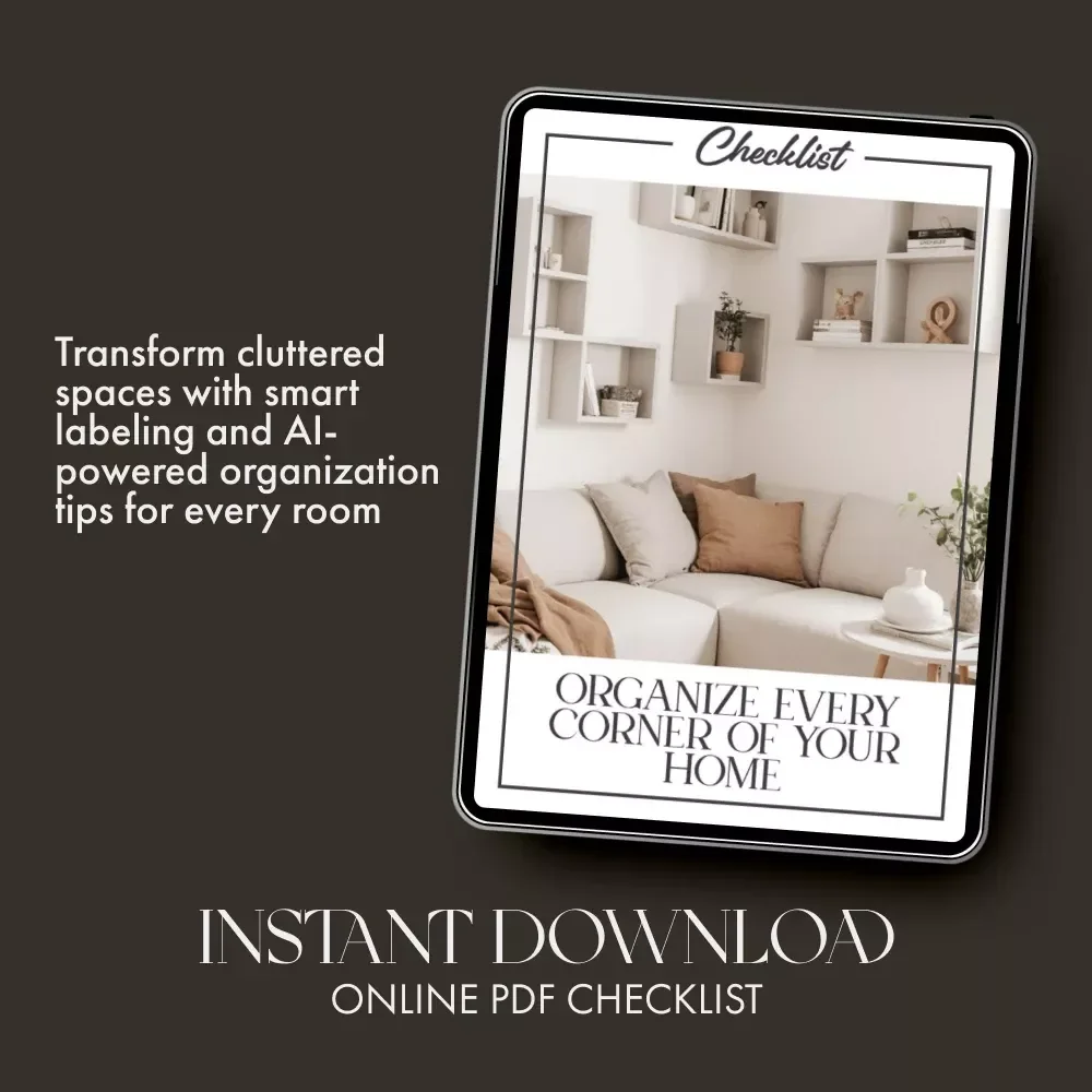 Organize Every Corner of Your Home Checklist | Ultimate Home Labeling Guide | Printable Digital Download for How to Label Home Storage