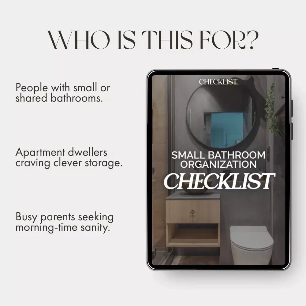 Small Bathroom Organization Checklist | Printable Digital Download | How to Organize a Small Bathroom Efficiently | Minimalist Bathroom Decluttering Guide for Small Spaces
