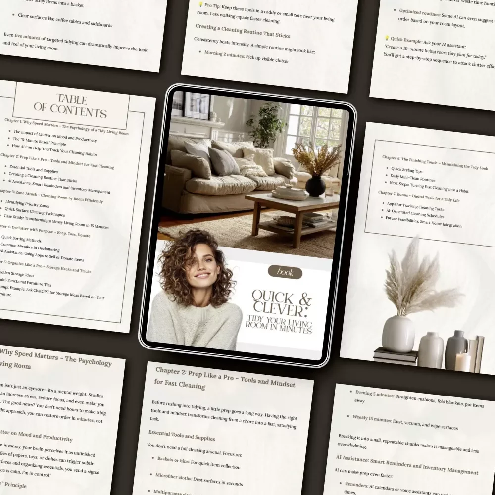 Quick & Clever: Tidy Your Living Room in Minutes – The Best Way to Tidy Living Room Fast | Instant Download eBook for Effortless Home Organization