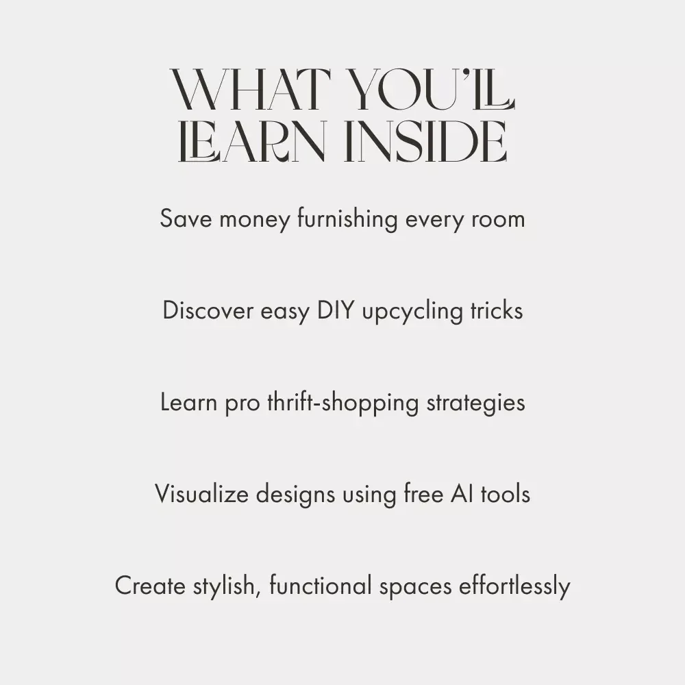 Furniture on a Shoestring | Budget-Friendly Home Makeover eBook | What to Do When You Can’t Afford New Furniture | DIY, Thrift & Upcycling Guide for Creative Living Spaces