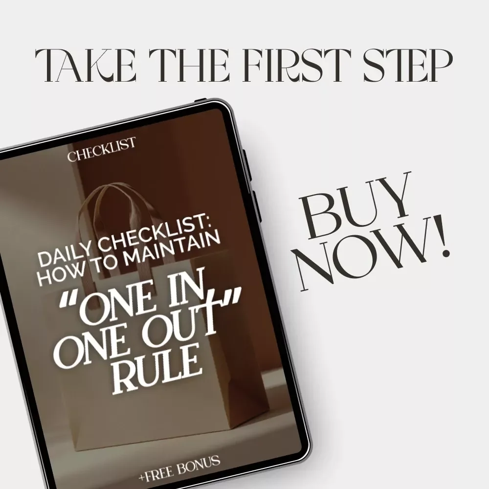 How to Maintain the “One In, One Out” Rule – Minimalist Living Checklist | Declutter Daily Guide for an Organized Home | Printable Digital Download