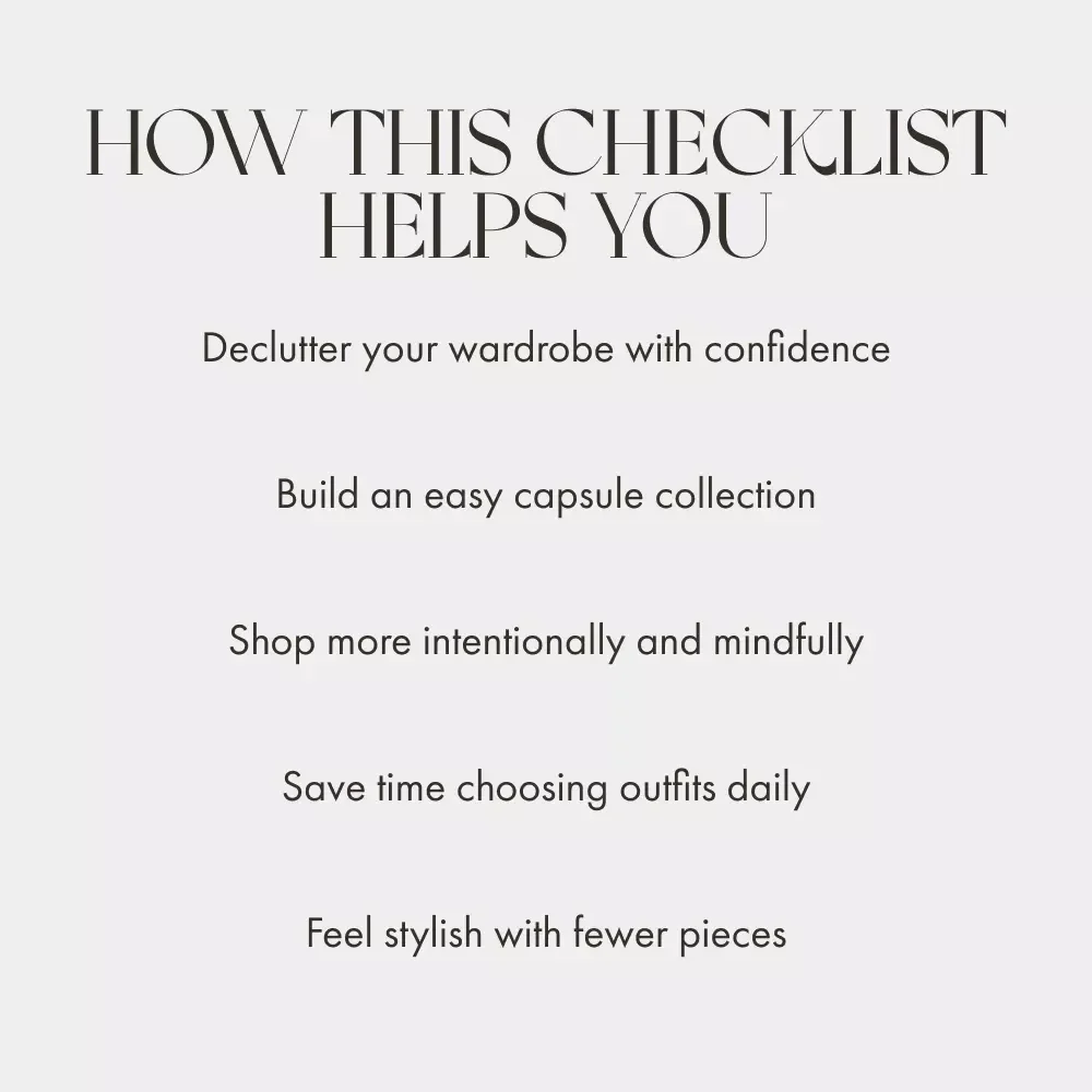The Smart Minimalist’s Wardrobe Checklist | Digital Download Guide for Capsule Wardrobe, Closet Declutter & Sustainable Fashion Organization