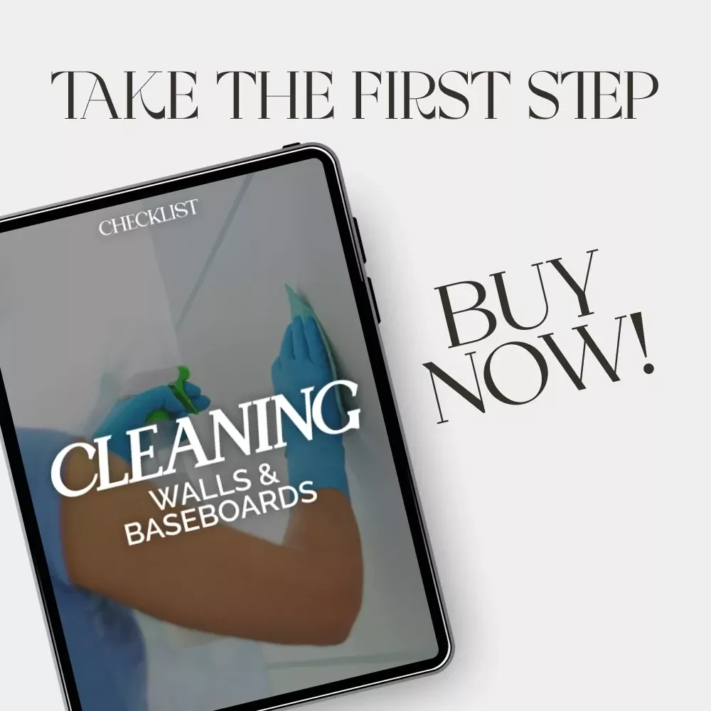Cleaning Walls & Baseboards Checklist | Printable Home Cleaning Guide | Digital Download for How to Clean Walls and Baseboards