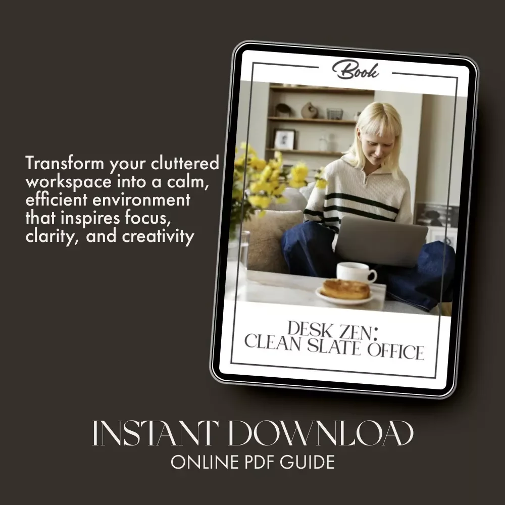 Desk Zen: Clean Slate Office | Digital eBook Guide on How to Tidy Up Your Home Office, Declutter, Organize & Create a Calm Workspace
