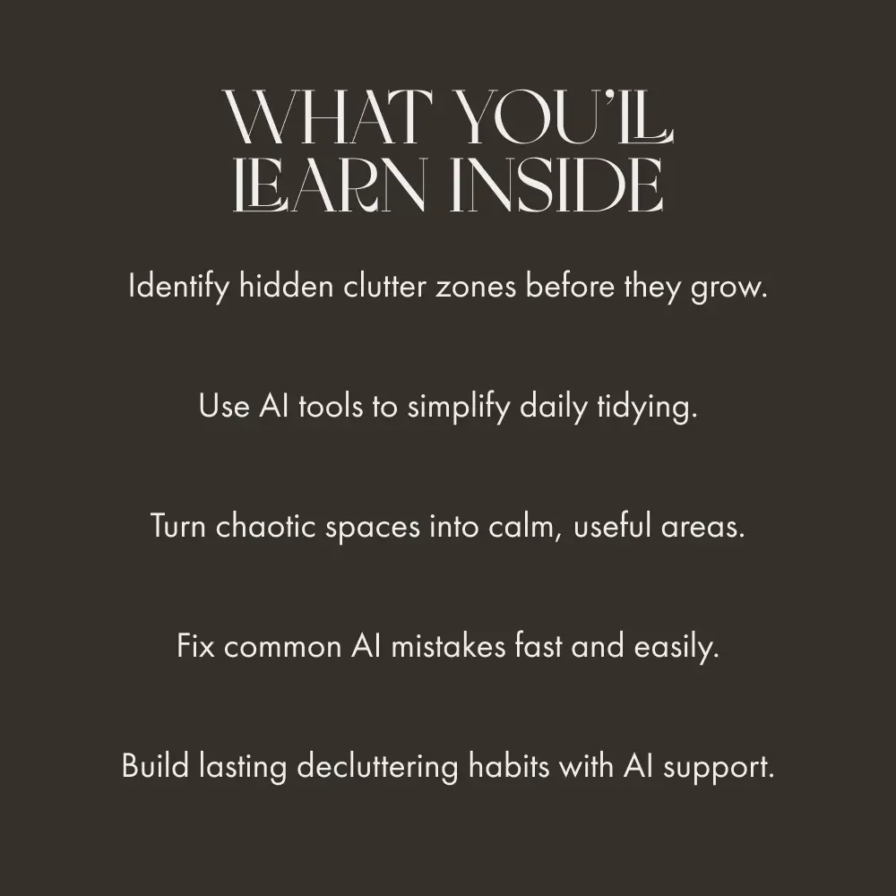 How AI Helps You Keep Clutter Under Control | Digital Guide for Smarter Home Organization | Tips for Using AI to Monitor Clutter Zones | Printable Decluttering eBook for Home Productivity