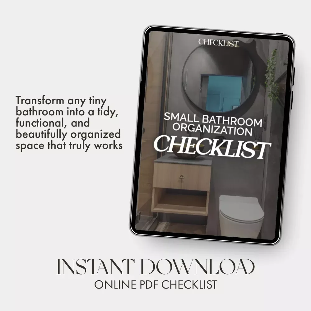Small Bathroom Organization Checklist | Printable Digital Download | How to Organize a Small Bathroom Efficiently | Minimalist Bathroom Decluttering Guide for Small Spaces