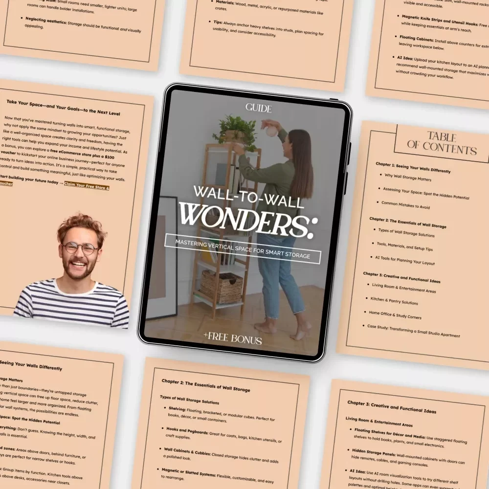 Wall-to-Wall Wonders: Mastering Vertical Space for Smart Storage | Home Organization Guide | Small Space Storage Solutions | Digital Download eBook for Maximizing Wall Space