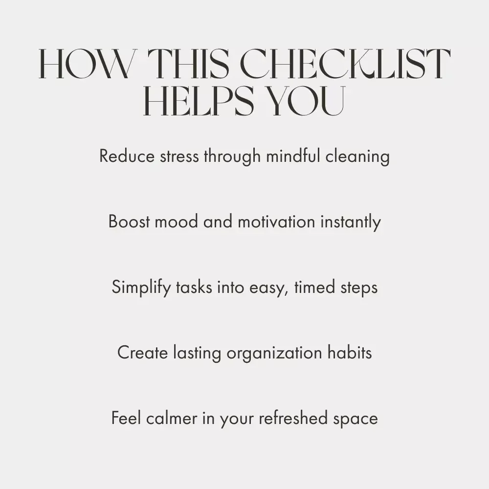 Your Smart Cleaning Checklist for Mental Health | Printable Digital Download for Mindful Living, Stress Relief, and Organized Spaces | How to Plan Smart Cleaning for Mental Health Guide