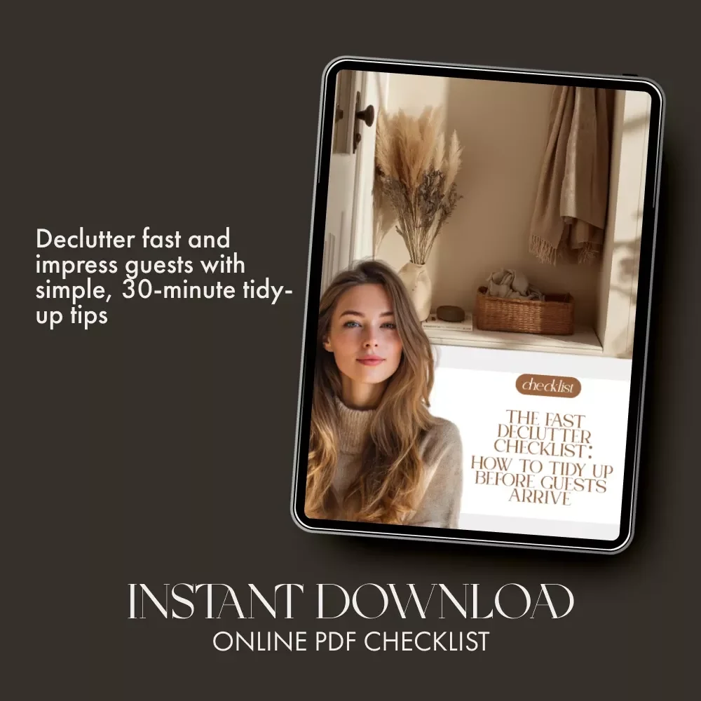 The Fast Declutter: How to Tidy Up Before Guests Arrive | Printable Home Cleaning Checklist | Instant Digital Download for Quick Cleaning & Organizing | How to Declutter Fast Before Guests Arrive