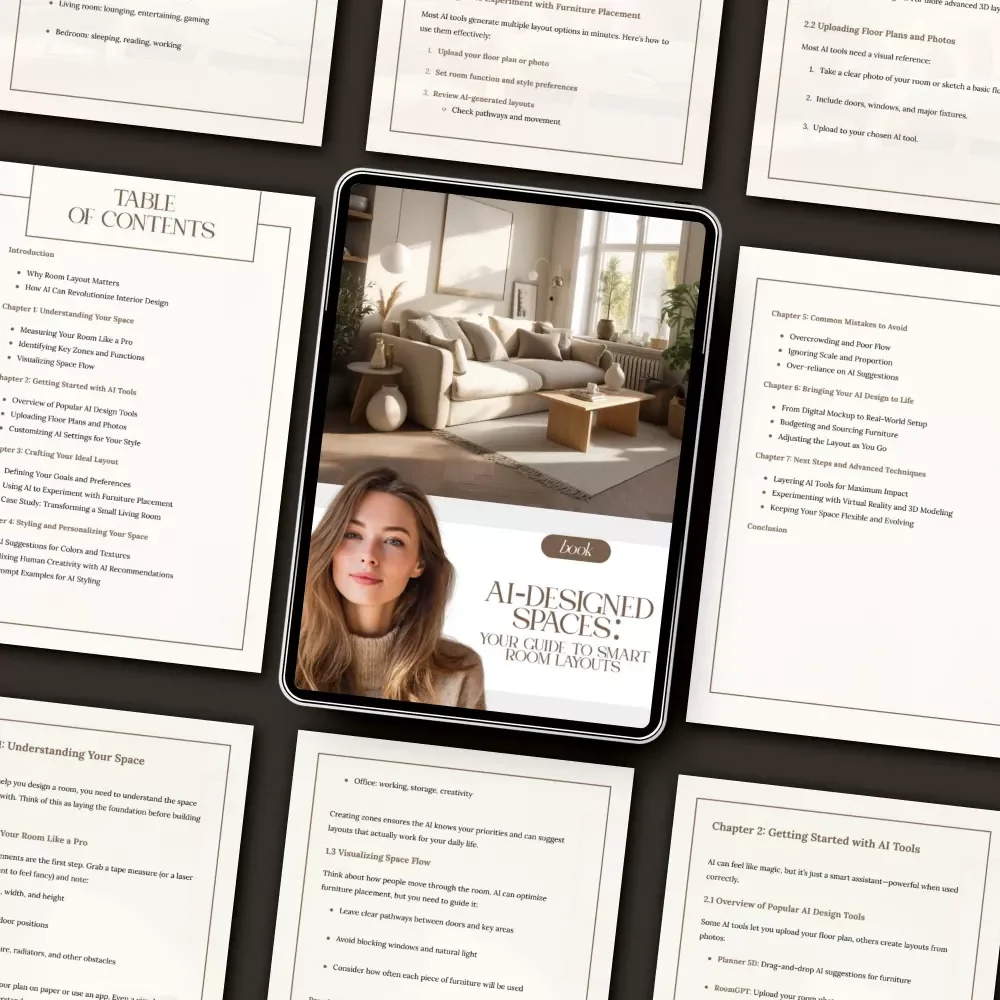 AI-Designed Spaces: Your Guide to Smart Room Layouts | How to Use AI to Design a Room Layout for Your Space | Digital Interior Design eBook