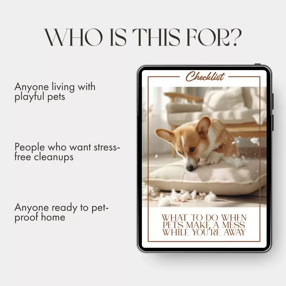 What To Do When Pets Make a Mess While You’re Away | Printable Pet Owner Checklist | Pet Mess Cleanup & Prevention Guide | Instant Digital Download