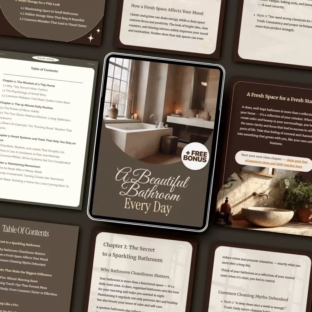 A Beautiful Bathroom Every Day | How to Maintain a Clean and Attractive Bathroom | Digital Download eBook for Effortless Daily Bathroom Care, Deep Cleaning, and Smart Storage Tips