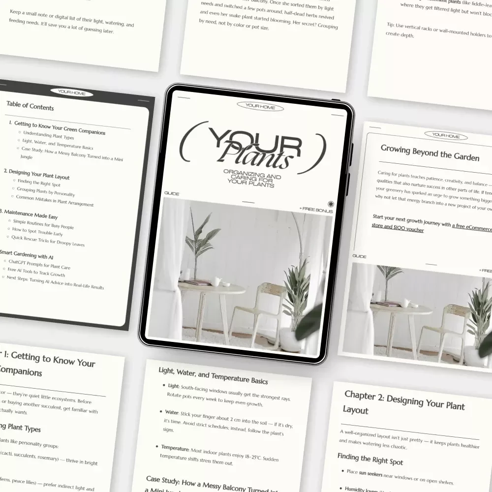 Organizing and Caring for Your Plants | Printable Digital Guide for Home Gardeners | How to Organize and Maintain Plants | Easy Plant Care eBook for Beginners