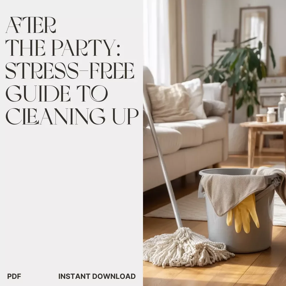 After the Party: A Smart & Stress-Free Guide to Cleaning Up | How to Clean After Hosting Guests | Digital Download eBook for Easy Home Reset