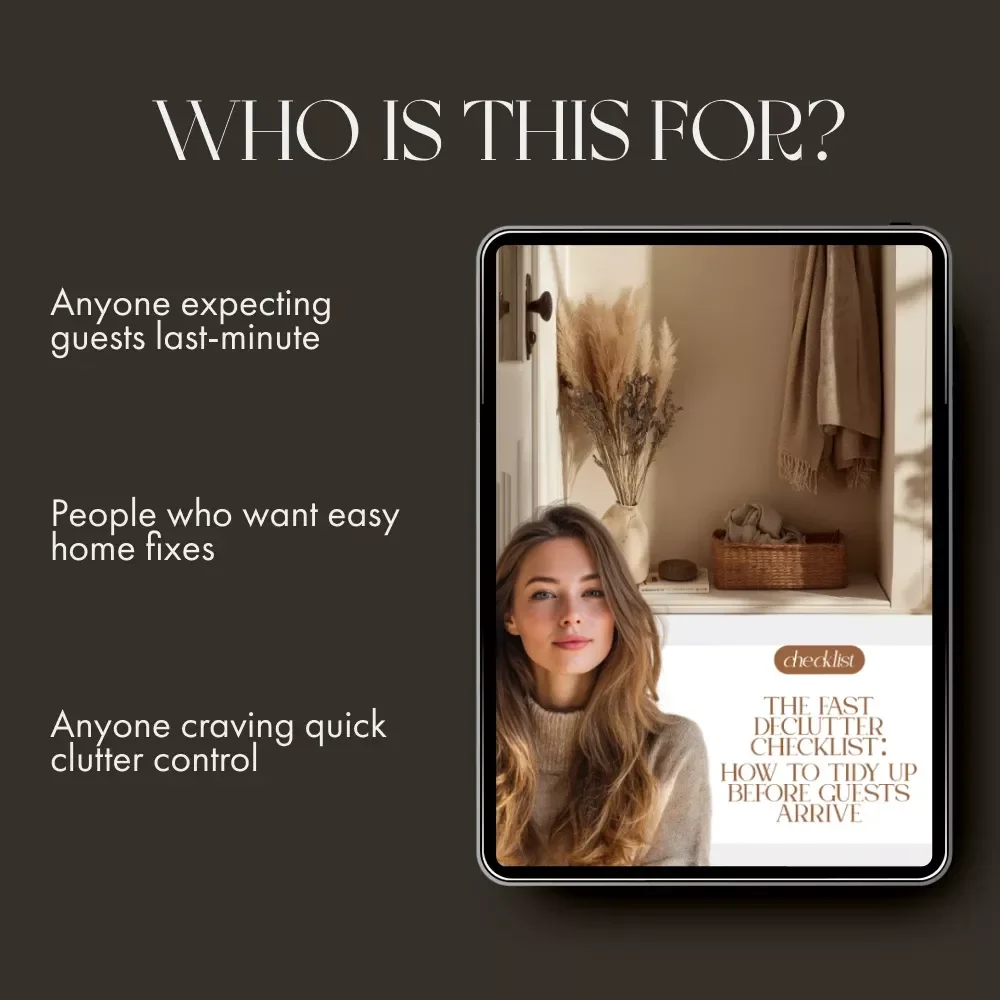 The Fast Declutter: How to Tidy Up Before Guests Arrive | Printable Home Cleaning Checklist | Instant Digital Download for Quick Cleaning & Organizing | How to Declutter Fast Before Guests Arrive
