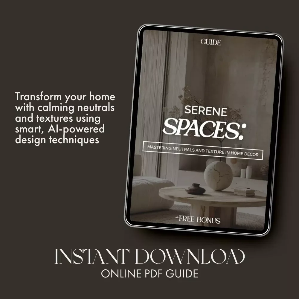 Serene Spaces: Mastering Neutrals and Texture in Home Decor | Digital Guide for How to Decorate with Neutral Colors and Texture | Minimalist Interior Design eBook
