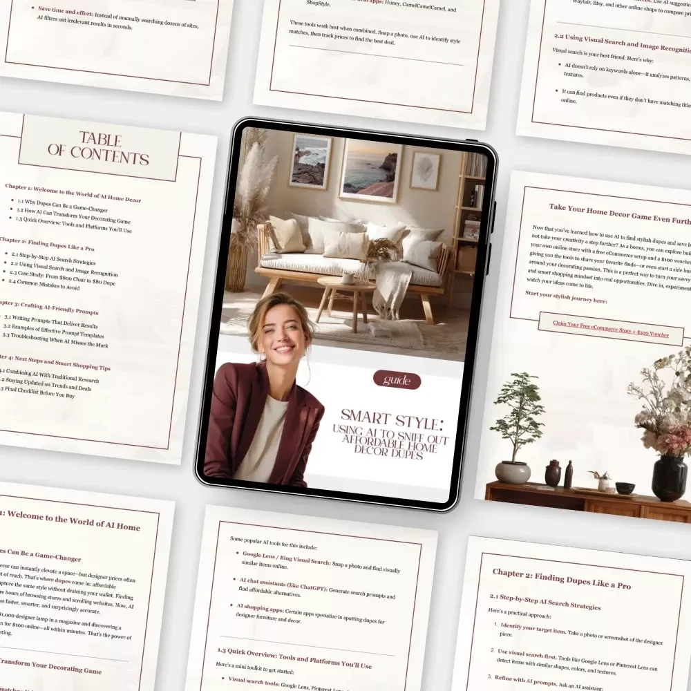 Smart Style: Using AI to Sniff Out Affordable Home Decor Dupes | Digital Guide for Finding Budget-Friendly Decor Alternatives Using Artificial Intelligence | Learn how to use ai to find dupes for expensive home decor items