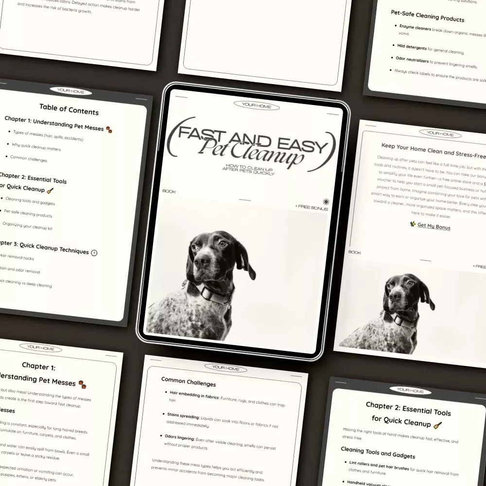 Fast and Easy Pet Cleanup | How to Clean Up After Pets Quickly | Pet Cleaning eBook & Guide for Busy Pet Owners