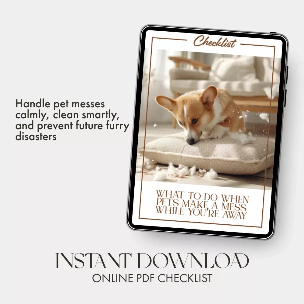 What To Do When Pets Make a Mess While You’re Away | Printable Pet Owner Checklist | Pet Mess Cleanup & Prevention Guide | Instant Digital Download