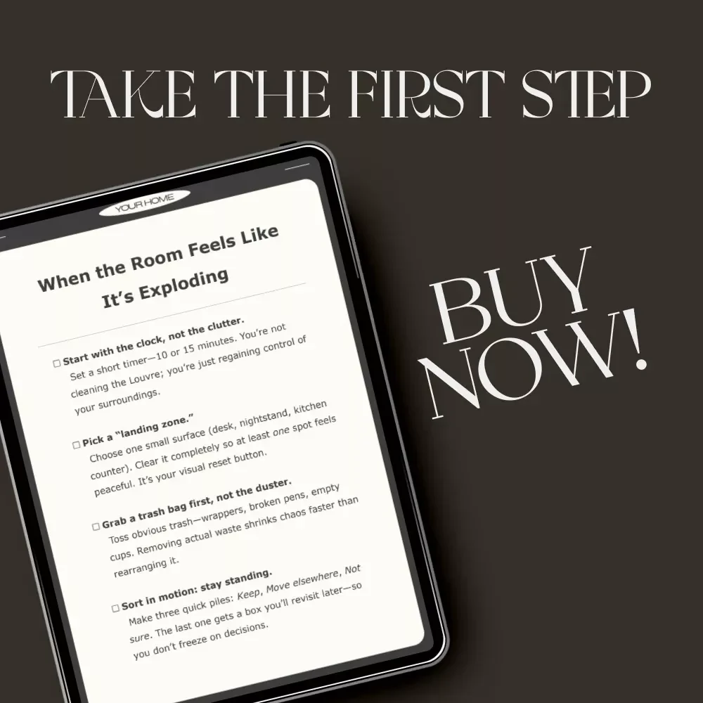 When the Room Feels Like It’s Exploding | Printable Checklist for Calm Spaces | Digital Download Guide for Overwhelmed Minds | what to do when rooms feel chaotic