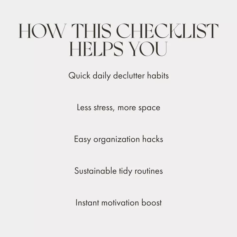 Quick Clutter Fix Checklist | Printable Home Decluttering Guide | What to Do When Home Feels Cluttered | Instant Digital Download