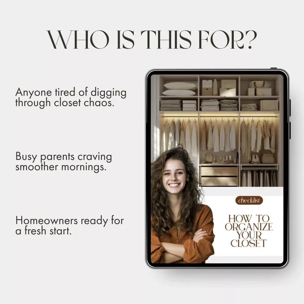 Ultimate Checklist: How to Organize Your Closet | Digital Download Guide for Decluttering, Organizing, and Maximizing Closet Space | Printable Minimalist Home Organization Checklist