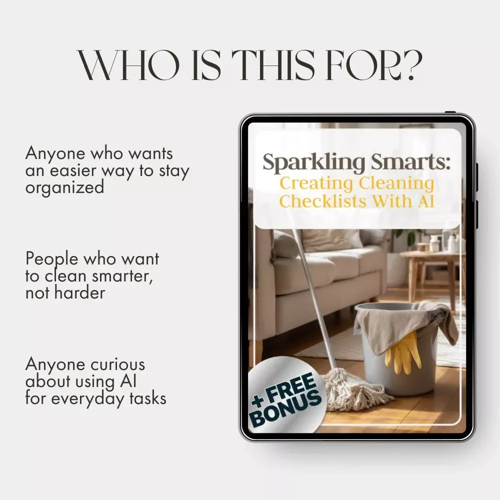 Sparkling Smarts: Creating Cleaning Checklists with AI | Digital Guide on How to Create Cleaning Checklists with AI | Smart Home & Productivity eBook for Organized Living