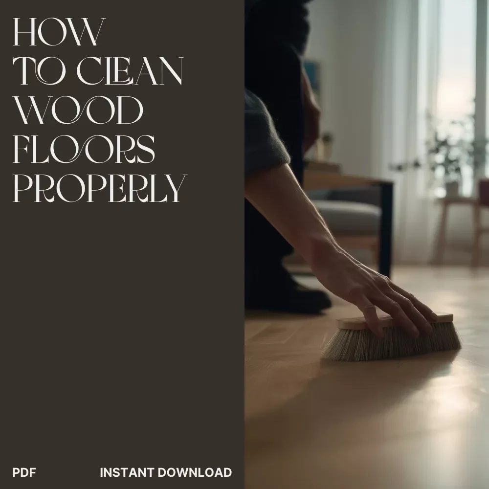 How to Clean Wood Floors Properly Checklist | Easy Step-by-Step Digital Guide for Shiny, Scratch-Free Floors | Printable Home Cleaning eBook