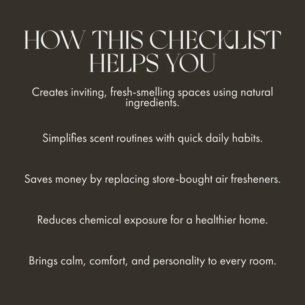 A Playful Checklist for Naturally Amazing Home Scents | How to Make Your Home Smell Good Naturally | Printable Digital Download for Fresh, Chemical-Free Living