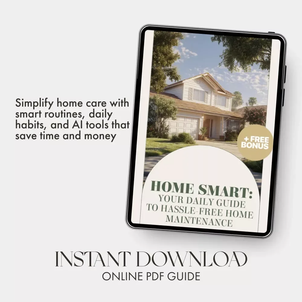 Home Smart: Your Daily Guide to Hassle-Free Home Maintenance | Digital eBook for Smart Homeowners | Tips for Daily Home Maintenance & AI Tools for Home Care