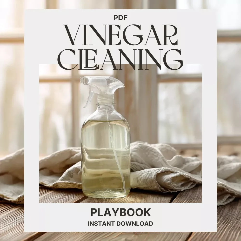 The Vinegar Cleaning Playbook | Printable Checklist for Natural Home Cleaning | Digital Download | Eco-Friendly Guide on “Can I Clean with Vinegar?”