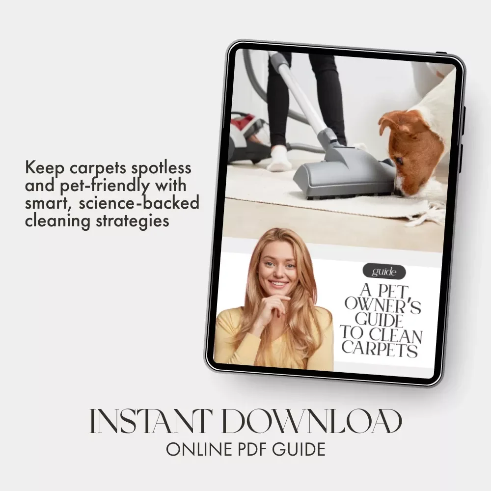 A Pet Owner’s Guide to Clean Carpets | Digital Download Cleaning Guide for Pet Owners | What to Do When Carpets Get Dirty with Pets | eBook, Printable PDF Checklist & Cleaning Strategies