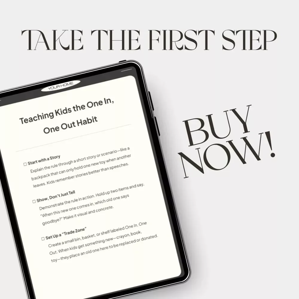 Teaching Kids the One In, One Out Habit | Printable Digital Guide for Parents, Teachers & Homeschool | Minimalist Habits for Children | Classroom Organization eBook