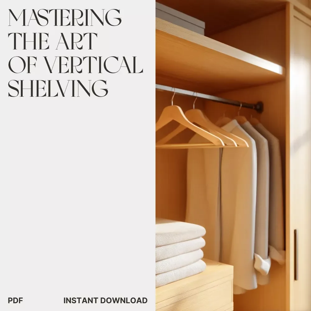 Vertical Victory: Mastering the Art of Vertical Shelving | How to Use Vertical Shelving eBook for Smart Home & Office Organization | Digital Download Guide