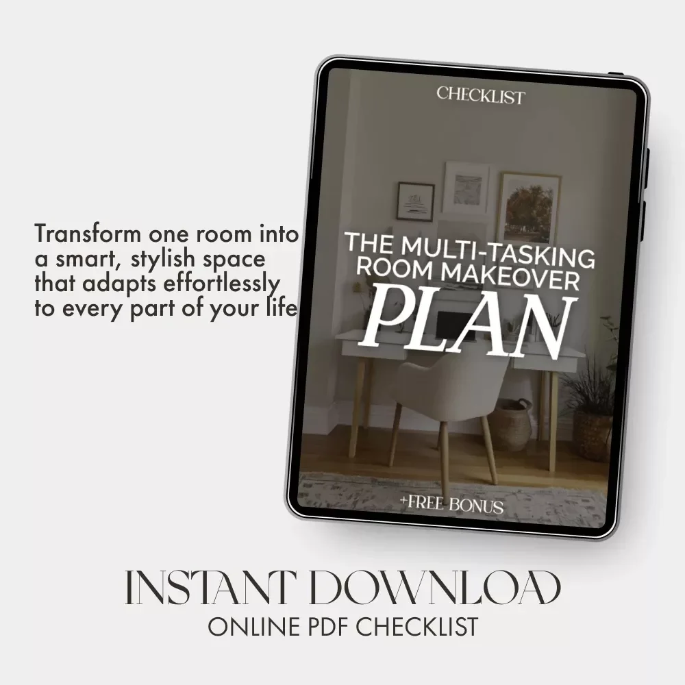 The Multi-Tasking Room Makeover Plan | Printable Checklist for Small Spaces & Smart Storage | How to Organize Storage for Multi Functional Spaces | Home Office, Guest Room & Studio Guide