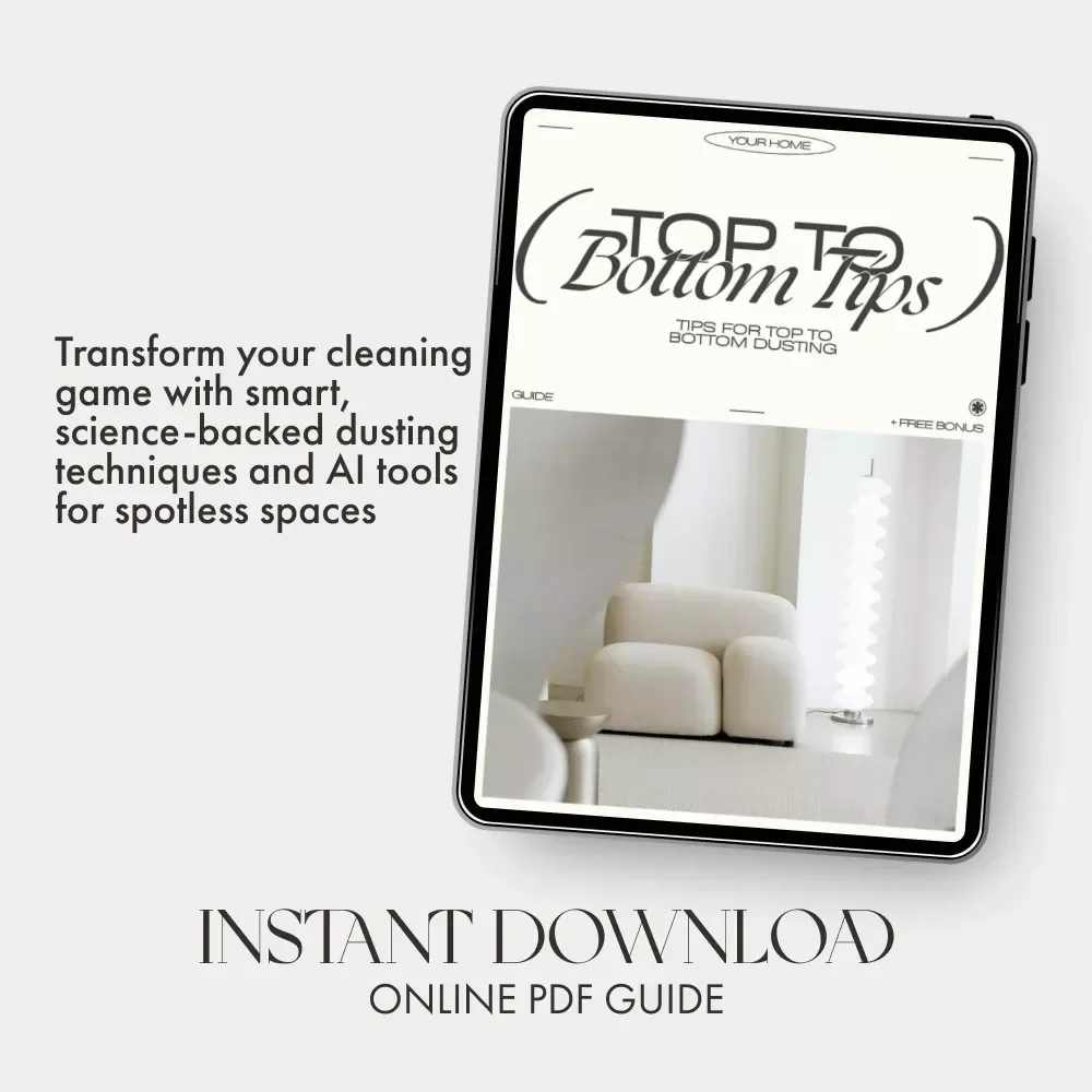 Top-to-Bottom Tips | Complete Guide for Effortless Home Cleaning, Expert Dusting Routine, and AI-Powered Organization | Digital Download for Cleaner Homes & Dust-Free Living