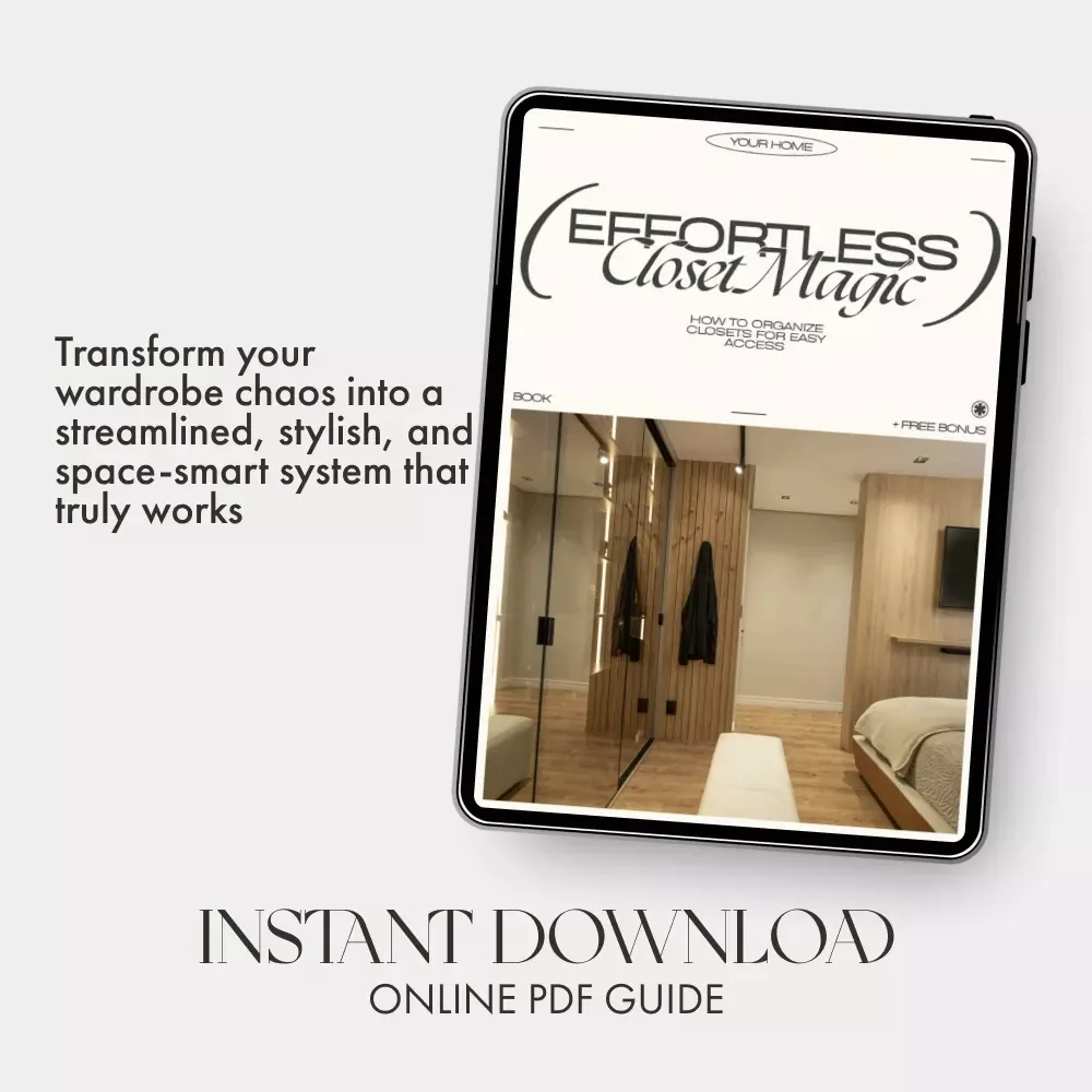 Effortless Closet Magic | eBook Guide on How to Organize Closets for Easy Access | Decluttering, Storage, and Space-Saving Solutions for a Tidy Wardrobe