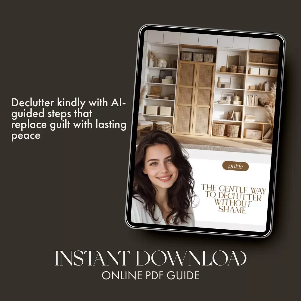 The Gentle Way to Declutter Without Shame | Digital Guide for Emotional Healing, Self-Compassion & How to Stop Feeling Guilty About Clutter