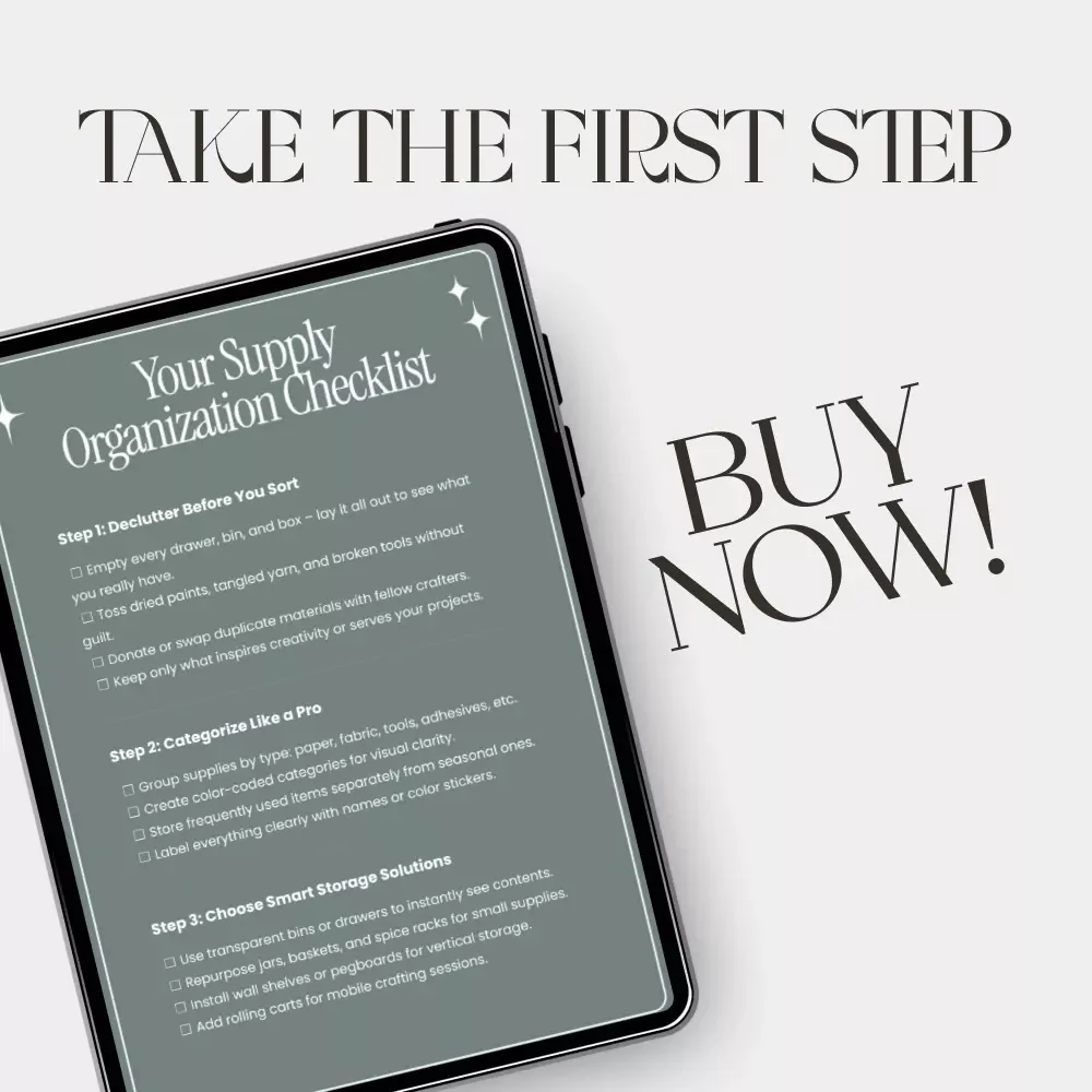 Your Supply Organization Checklist | Printable Craft Supply Checklist | How to Organize Craft and Hobby Supplies | Digital Download for Crafters