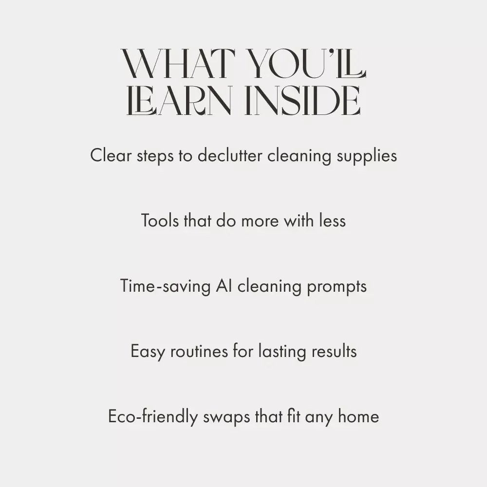 Less Mess, More Zen: Your Minimalist Cleaning Toolkit Guide | Digital Download | How to Create a Minimal Cleaning Toolkit eBook for Simple, Efficient, and Calm Living