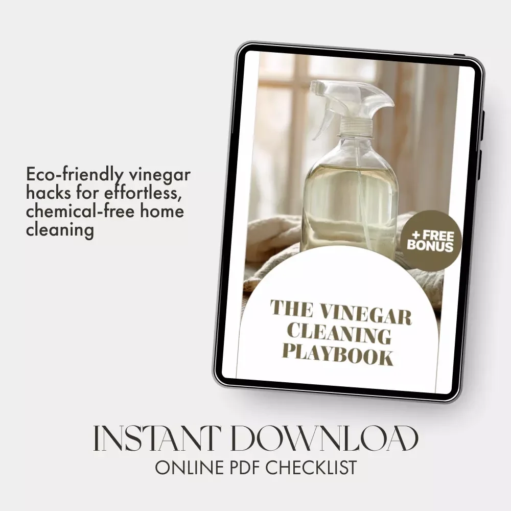 The Vinegar Cleaning Playbook | Printable Checklist for Natural Home Cleaning | Digital Download | Eco-Friendly Guide on “Can I Clean with Vinegar?”