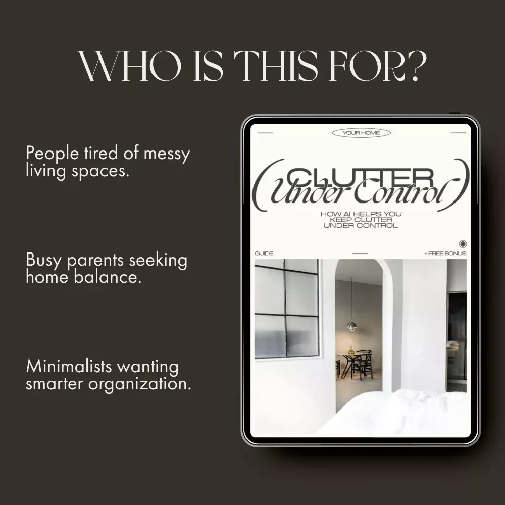 How AI Helps You Keep Clutter Under Control | Digital Guide for Smarter Home Organization | Tips for Using AI to Monitor Clutter Zones | Printable Decluttering eBook for Home Productivity