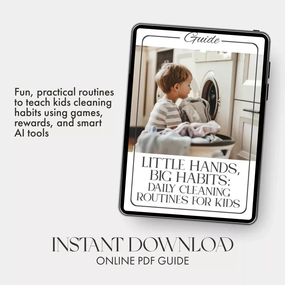 Little Hands, Big Habits: Daily Cleaning Routines for Kids | Printable Guide for Parents | Tips for Creating Daily Cleaning Habits for Children | Fun Family Chore System & AI-Powered Tools