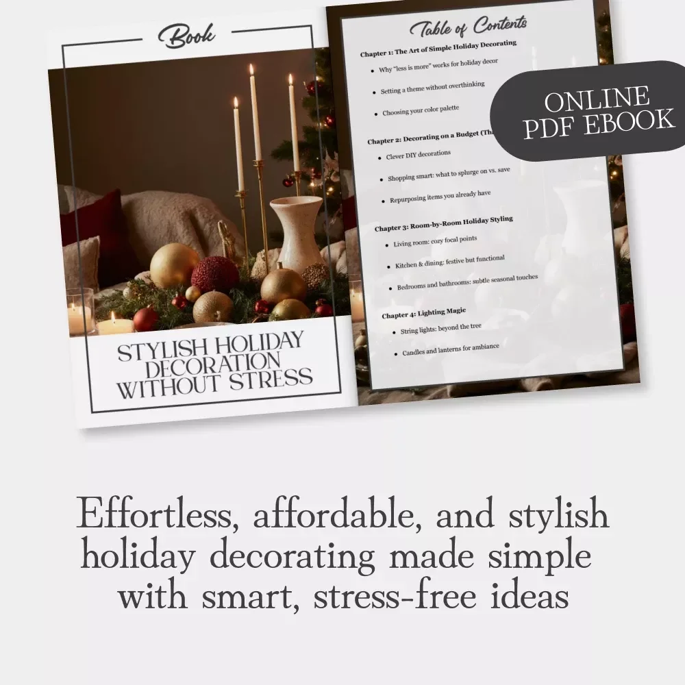 Stylish Holiday Decoration Without Stress | How to Decorate for Holidays Simply and Stylishly | Minimalist Christmas eBook, Holiday Home Decor Guide, Festive DIY Inspiration